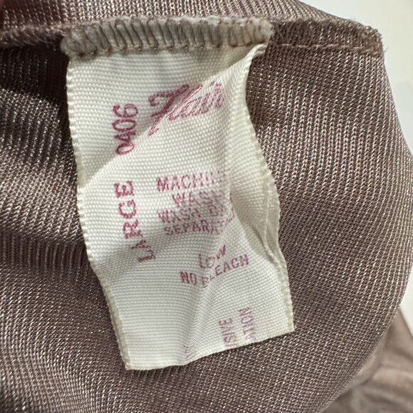 Vintage Flair Half Slip Skirt Side Slit Floral Lace Trim Beige Womens Size Large - Picture 7 of 9